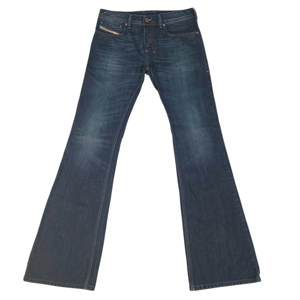Diesel Zathan Bootcut Jeans Mens 29x34 Blue Dark Wash Button Fly Denim 0801Z